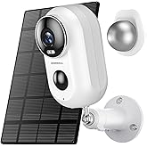 ZUMIMALL Solar Security Cameras Wireless Outdoor, 2K Outdoor Camera Wireless Solar Powered, 2.4G WiFi Battery Camera, 3MP Color Night Vision, Magnetic Mount,Siren,PIR/AI Analyse, IP66, Cloud, Alexa