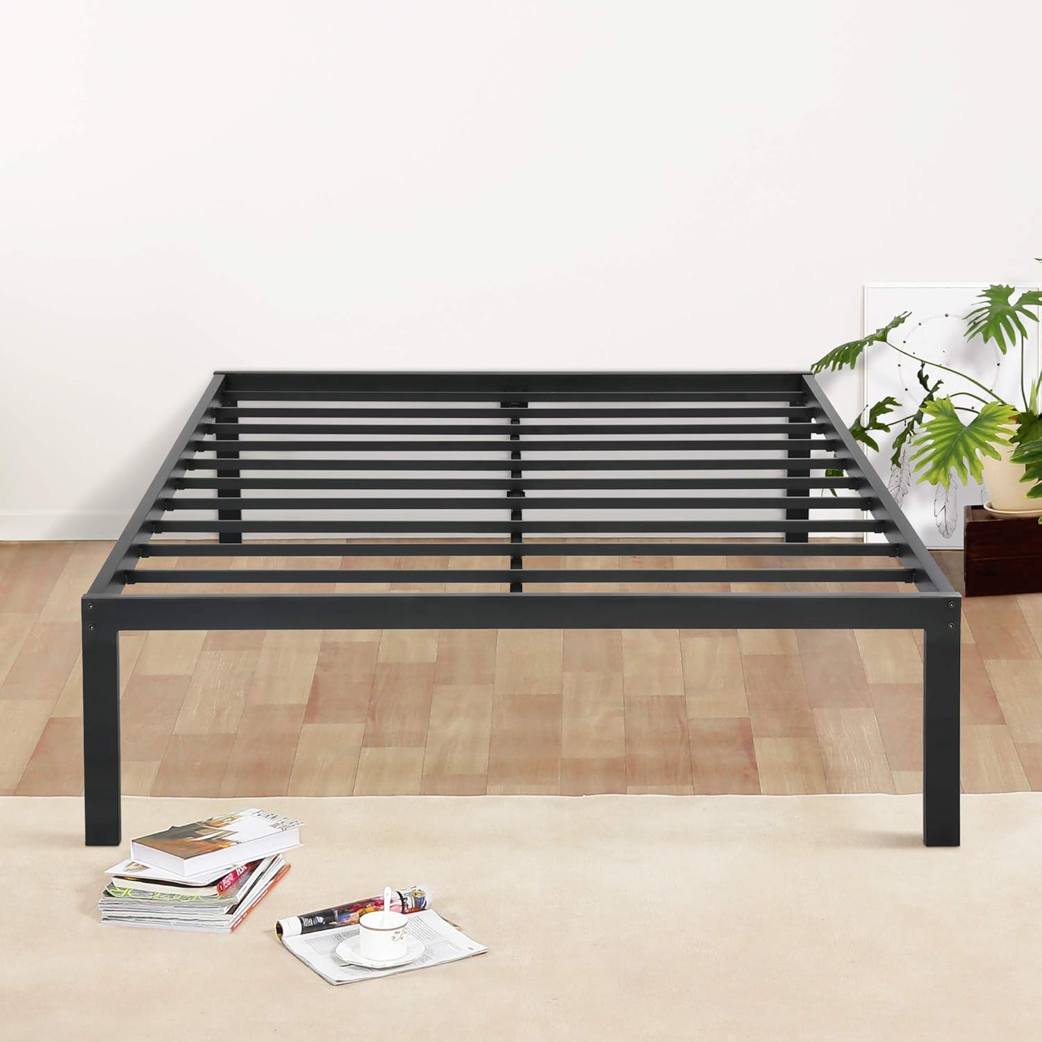 Olee Sleep 18inch Tall Round Edge Steel Slat Non Slip Support S 3500 High Profile Platform Bed Frame King Amazon In Electronics High Profile King Bed Frame