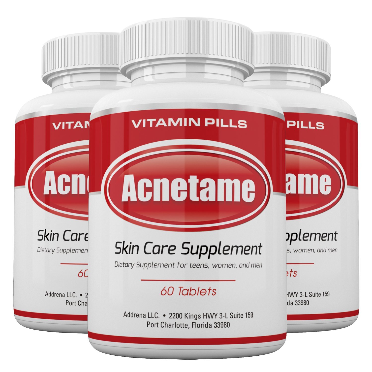 3 Pack Vitamin Supplements for Acne Treatment Hormonal