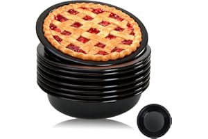 REROON 8 Pack Mini Pie Pan Set for Baking, 13 cm Small Cake Bake Tins, Nonstick Carbon Steel Round Cake Pan, Individual Bakin