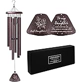 Coolertaste Daughter Gifts from Mom, Best Daughters Ever 32" Wind Chimes, Birthday Gifts for Daughter from Mom, Christmas Birthday Presents for Her from Dad, Daughters Graduation Gift Ideas Windchimes