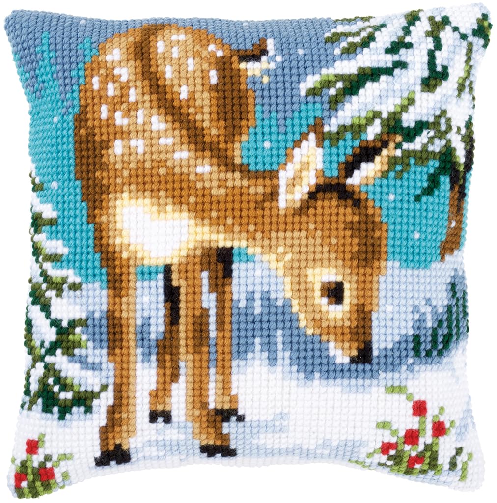 Vervaco Cross Stitch Kit: Cushion: Little Deer, COTTON, NA, 40 x 40cm