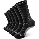 Bigant Mens Socks Athletic Compression Cushioned Crew Performance Sports Work Socks Running Arch Support Upgraded Wicking