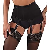 72522 High-Waist Garter Belt | Size XS - 6XL | Made in USA| Six Metal Garters | Moderate Shaping & Tummy Control