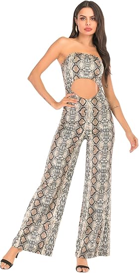 tube top wide leg jumpsuit