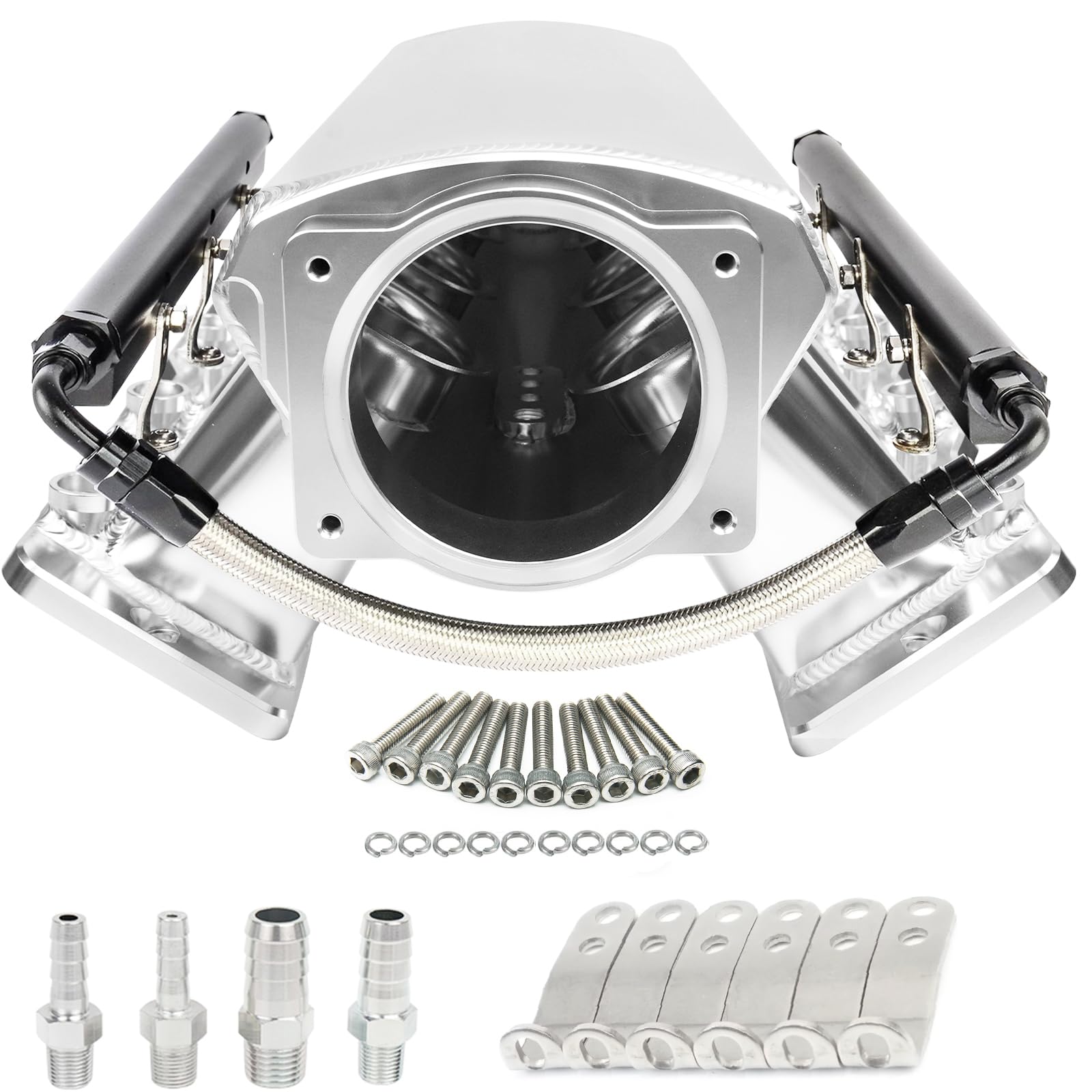 Photo 1 of GSTP For LS LS1 LS2 LS6 Intake Manifold with Cathedral Port Compatible with Chevy 4.8 5.3 5.7 6.0 L (92MM Silver)