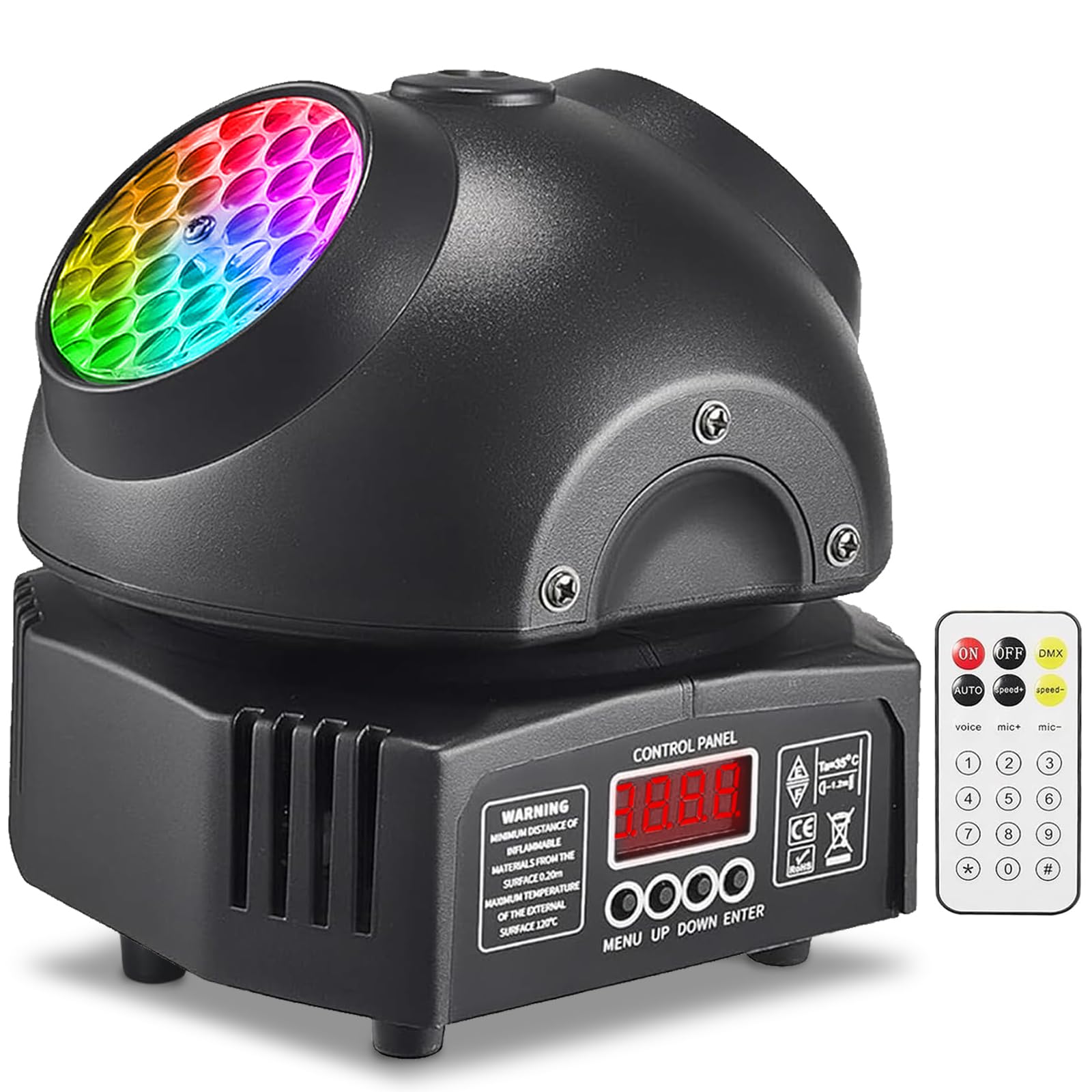 Moving Head Light RGBW LED DJ Stage Lights with 11ch DMX Control and Sound Activation for Party Home KTV Bar
