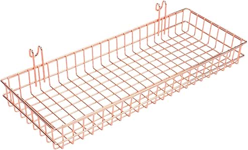 Cesta para panel de rejilla de metal, para colgar en la pared, estante