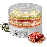 Rosewill Food Dehydrator Machine, 5 BPA-Free 12.6&rsquo; Trays, Adjustable Temperature Controls | 95-158&deg;F | 350W, Jerky, Herbs, Fruit, Veggies, Dried Snacks, White