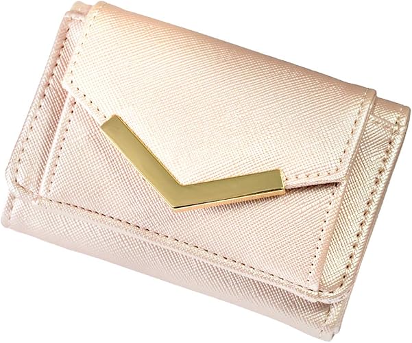 Amazon Co Jp Giselle ミニ財布 レディース 財布 三つ折り ミニウォレット コンパクト 小さい 薄型 小銭入れ カード入れ 3つ折り 花柄 無地 ピンクゴールド ジュエリー