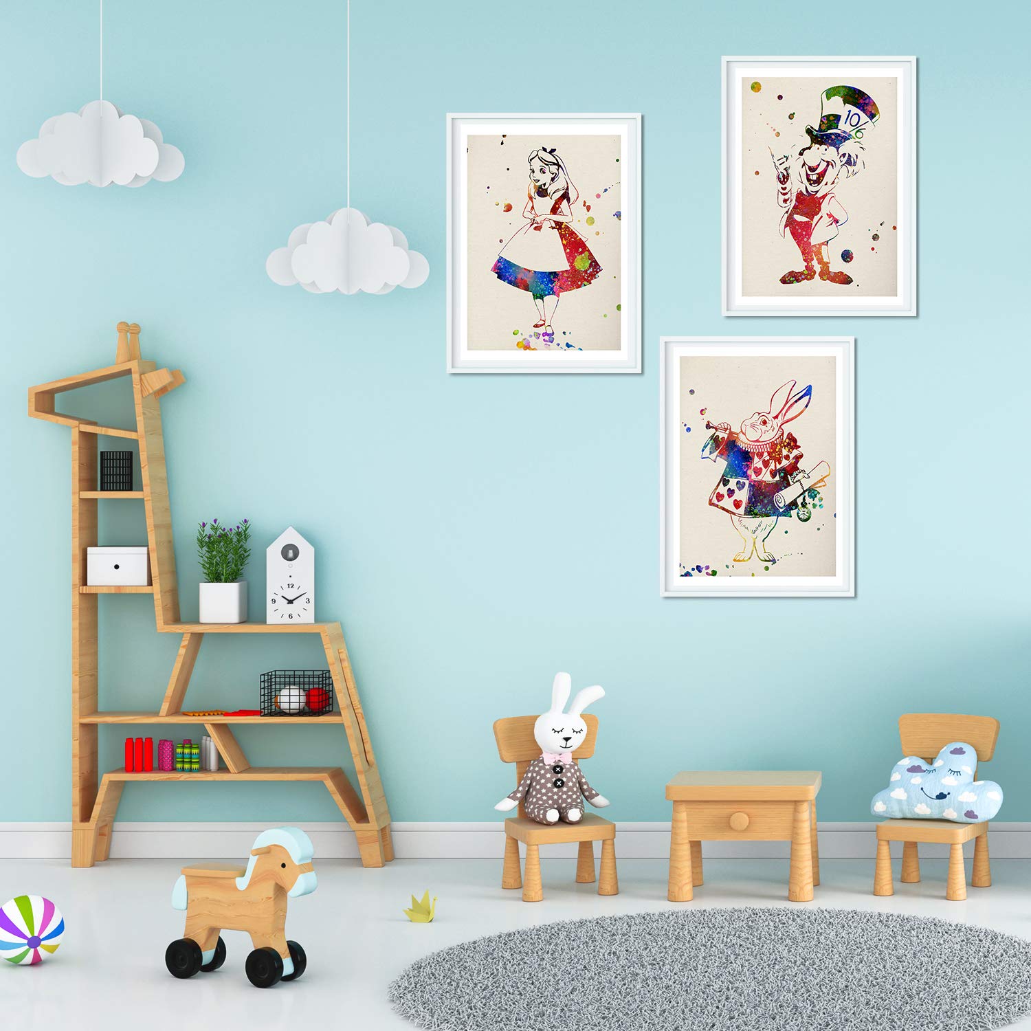 Nacnic Set of 3 posters for children and children's room Scandinavian style A4Alicia size wonderland unframed