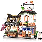 Japanese Street View Izakaya Shop Mini Building Blocks Set, MOC Creative Cute Japanese Toys, 809 PCS Simulation Architecture Construction Toy, Gift for Adults Kids Girls 6-12, Not Compatible with Lego