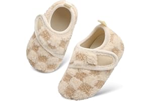 Scurtain Toddler Warm Winter House Slippers Baby Boys Girls Indoor Home Slippers Cozy Lightweight Non-Slip Shoes For Infant Kids Plush Linned