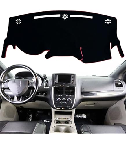 INFINAUTO Dash Cover, Center Console Non-Slip Dashboard Carpet Mat For Dodge Grand Caravan 2011-2020 Polyester Black,1Pc, Dash Covers & Pads - Canada - View #8