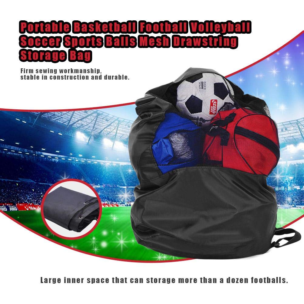 Ball Mesh Bag, Dilwe Portable Sports Storage Bag for Football Basketball Volleyball Drawstring Mesh Sack