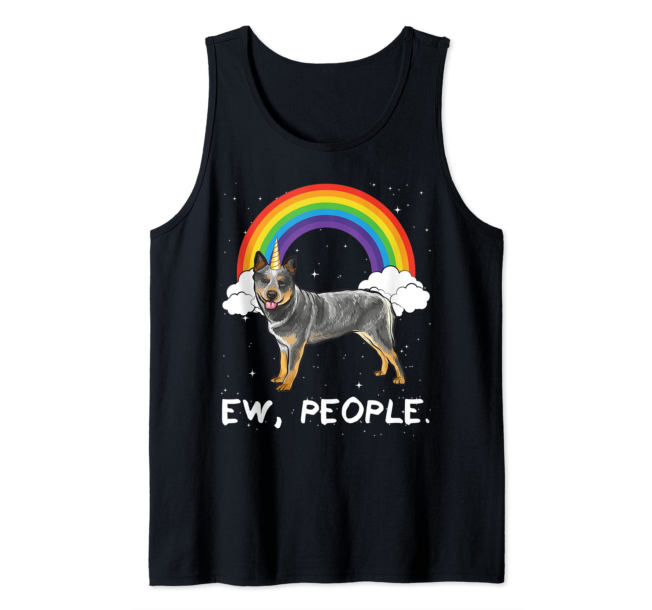 Rainbow Australian Cattle Dog Ew People Unicorn Dog Tank Top