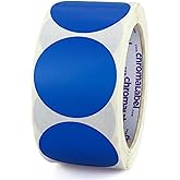 ChromaLabel 2 Inch Round Colored Stickers, Permanent Stickers for Business, Color Coding Labels, 500 Sticker Labels per Roll, Dark Blue