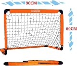 LZHDZQD Kids Football Goal 35.43in Foldable Garden Indoor Outdoor Orange view 3