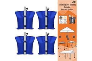 Eurmax USA Canopy Weight Bags Equipment Bags for Pop up Canopy Tent, Sand Bags for Instant Outdoor Sun Shelter Canopy Legs,Sandbag Without Sand,Set of 4(Blue)