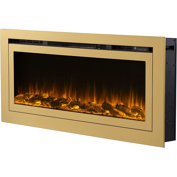 Amazon.com: Touchstone Smart Electric Fireplace-The Sideline 50 Inch  Wide-in Wall Recessed-30 Realistic Ember Color/Flame Options-1500W Heater  w/Thermostat-Black-Log u0026 Crystal Hearth Options -Alexa/WiFi Enabled : Home  u0026 Kitchen