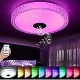LED Music Ceiling Light, With Bluetooth Speaker 36W, 90-265V Dimmable Drop Ceiling Lamp, RGB Home Party Light With APP Remote Control, Smart Home [Energy Class A+]