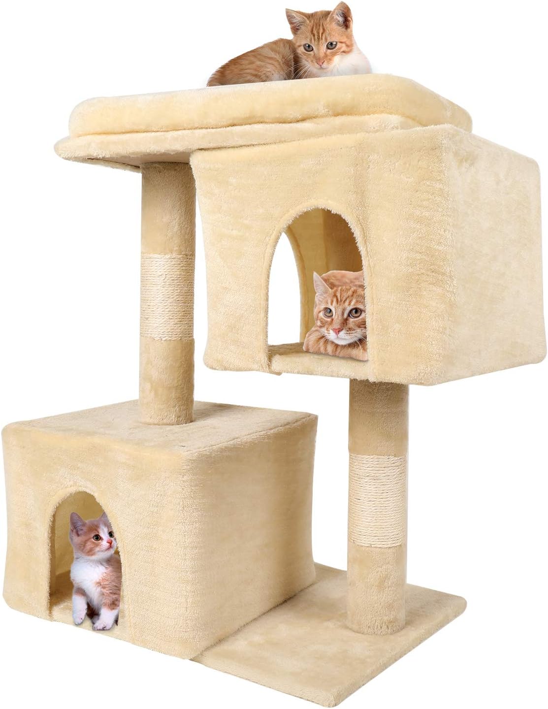 ViFun Cat Tree Climbing Tower Condo House Cat Activity Tree with Sisal Scratching Posts Pet Furniture Cat Tower 23.6" L x 15.7" W x 33.1" H