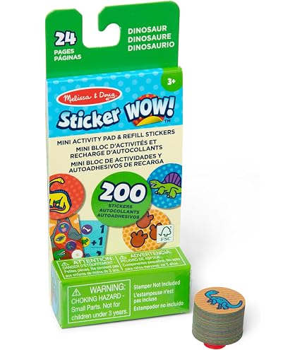 Melissa & Doug Sticker Wow! Bloc d'activités de 24 pages et tampon d' autocollants, 300 autocollants, figurine de collection jouet Fidget pour travaux artistiques, crème glacée, certifié FSC