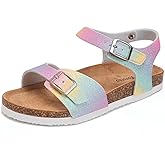 Torotto Kids Girls Boys Sandals with Cork Footbed Adjustable Strap Toddler Casual Slides Sandals Open Toes Flat