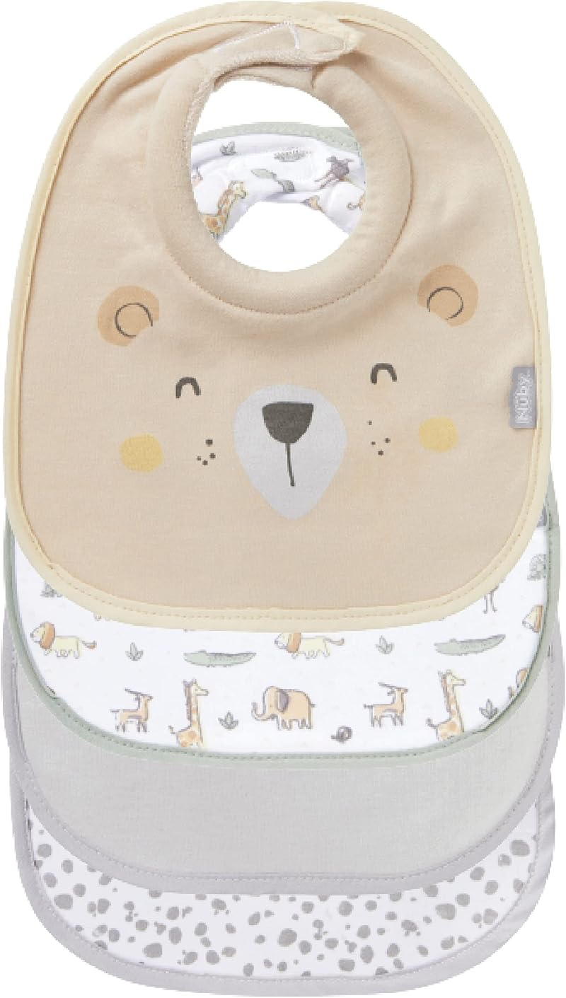 Nuby Snug and Dry Bibs Organic Cotton 4 Pack One Size
