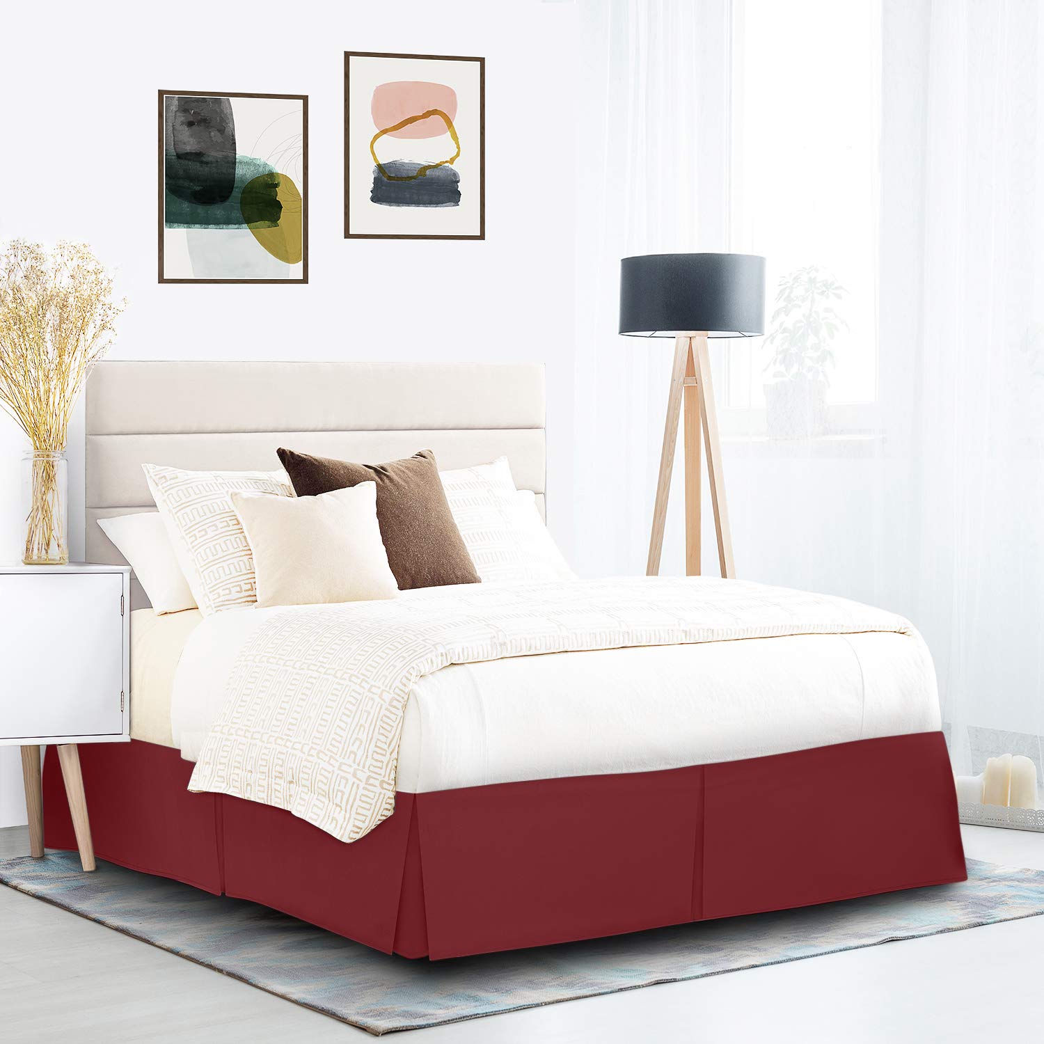 Nestl Pleated Bed Skirt - California King, Red