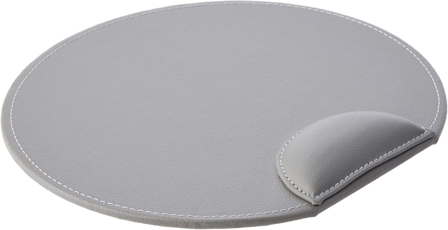 OSCO Faux Leather Mouse Pad with Wrist Support, Non-Slip Base & Smooth Tracking Surface, Durable Stain-Resistant Desk Mat