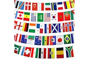 UPEOXT 2026 World Football String Flags, 48 Countries Bunting Banner, International Soccer Tournament Decorations, Polyester 
