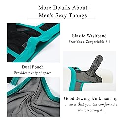 ZAIGGUT Mens Thongs Sexy Underwear See Through G