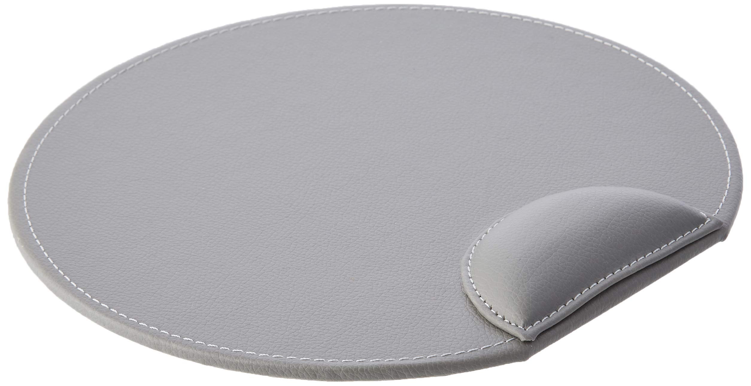 OSCO Faux Leather Mouse Pad with Wrist Support, Non-Slip Base & Smooth Tracking Surface, Durable Stain-Resistant Desk Mat, H2 × W25 × D24 cm, Grey
