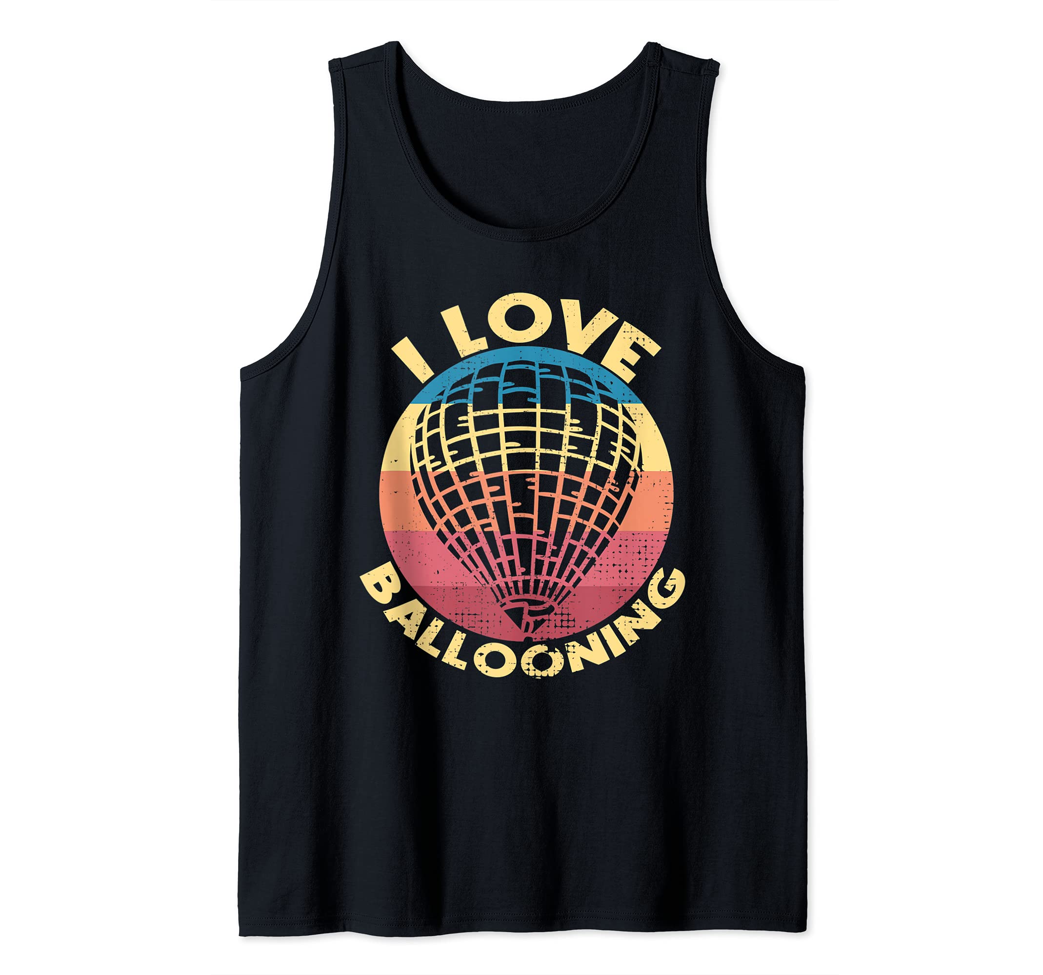 Retro Vintage I Love Ballooning Hot Air Balloon Pilot Tank Top