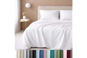 California Design Den Queen Sheet Set - Luxury 600 Thread Count Sateen, 100% Cotton Deep Pocket Queen Sheets with All Around Elastic, Snug Fit, Hotel Quality Bedding Set - White