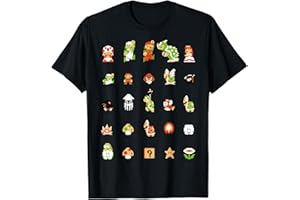 Nintendo Super Mario 8-bit Retro Icon Grid T-Shirt