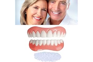 COPEAKY Fáke Têeth, 4 Pcs Teeth Repair Kit, Nature and Comfortable Veneers to Regain Confident Smile, Denture Teeth for Women and Men, Dental Veneers for Upper and Lower Jaw