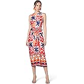 Donna Morgan Womens Floral Midi Wrap Dress for Women - Versatile Summer, Beach, and Vacation Dress