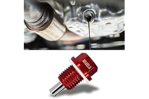 UZZH M14x1.5 Magnetic Oil Drain Plug, Aluminum Oil Pan Drain Plug Repair Kit with Crush Washer Gaskets, Oil Drain Nut Bolt for Most Ford, GM, Hyundai, KIA, Accord, Civic, Odyssey, Motorcycles (Red)