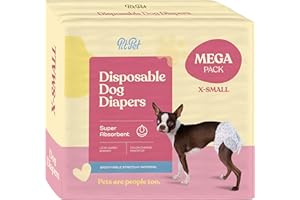 PITPET Comfortable Female Dog Diapers - 30-Pack Super Absorbent Disposable Doggie Diapers - FlashDry Gel Technology & Wetness Indicator - Leakproof Diapers for Dogs in Heat, Excitable Urination, Incontinence