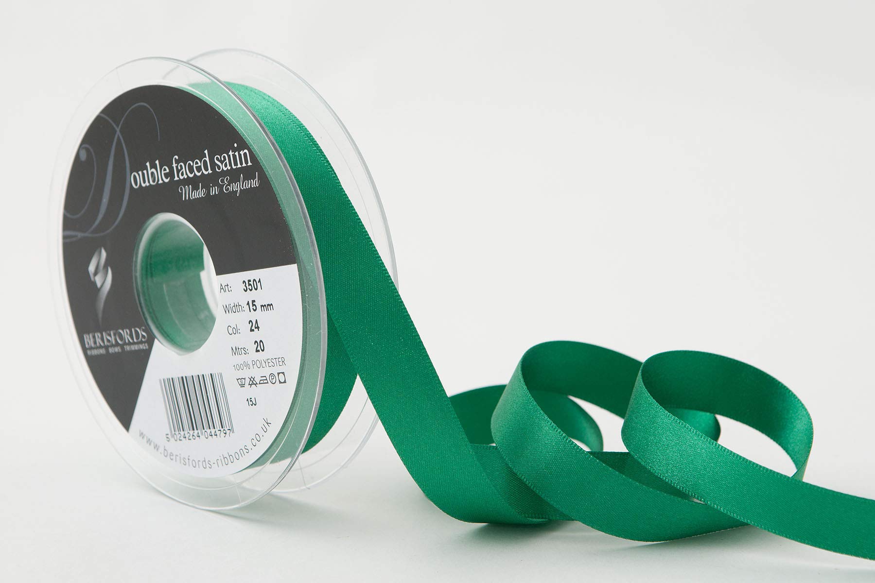 Berisfords Double FACE Poly Satin Ribbon, Bottle, 15 mm