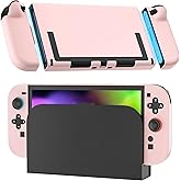 RHOTALL [Upgraded Version Can Easily Dock] Pink Dockable Case for Nintendo Switch 2 2025, Protective Hard PC Shell, Slim Cute Controller Cover with Detachable joycon Compatible with Switch 2