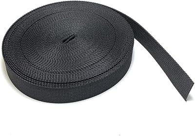 On1shelf 20mm Black Nylon Webbing Strap 10m Heavy Duty