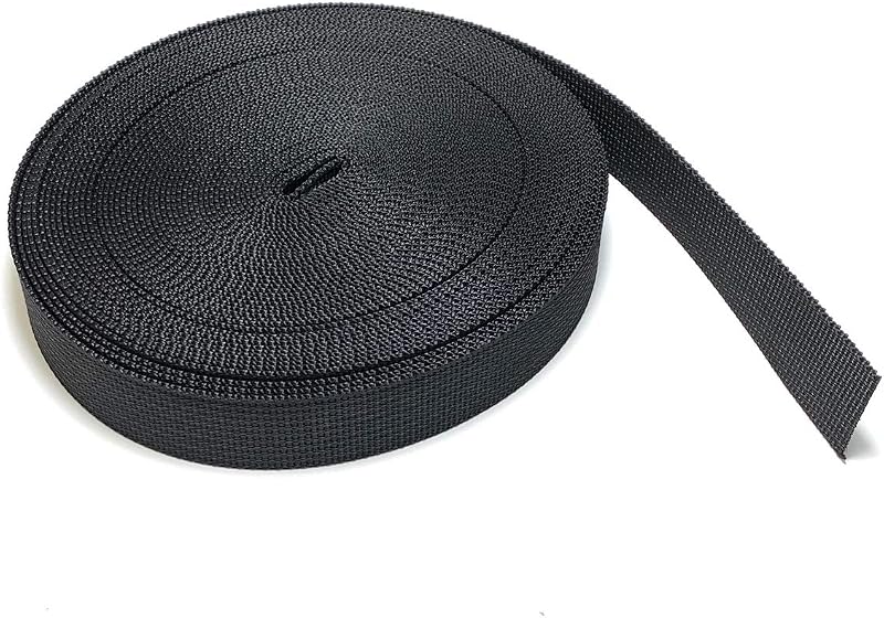 On1shelf 20mm Black Nylon Webbing Strap 10m Heavy Duty