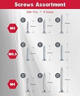 Digank Wood Screws Kit 360pcs Self Tapping M3 M3.5 M4 Assortment view 2