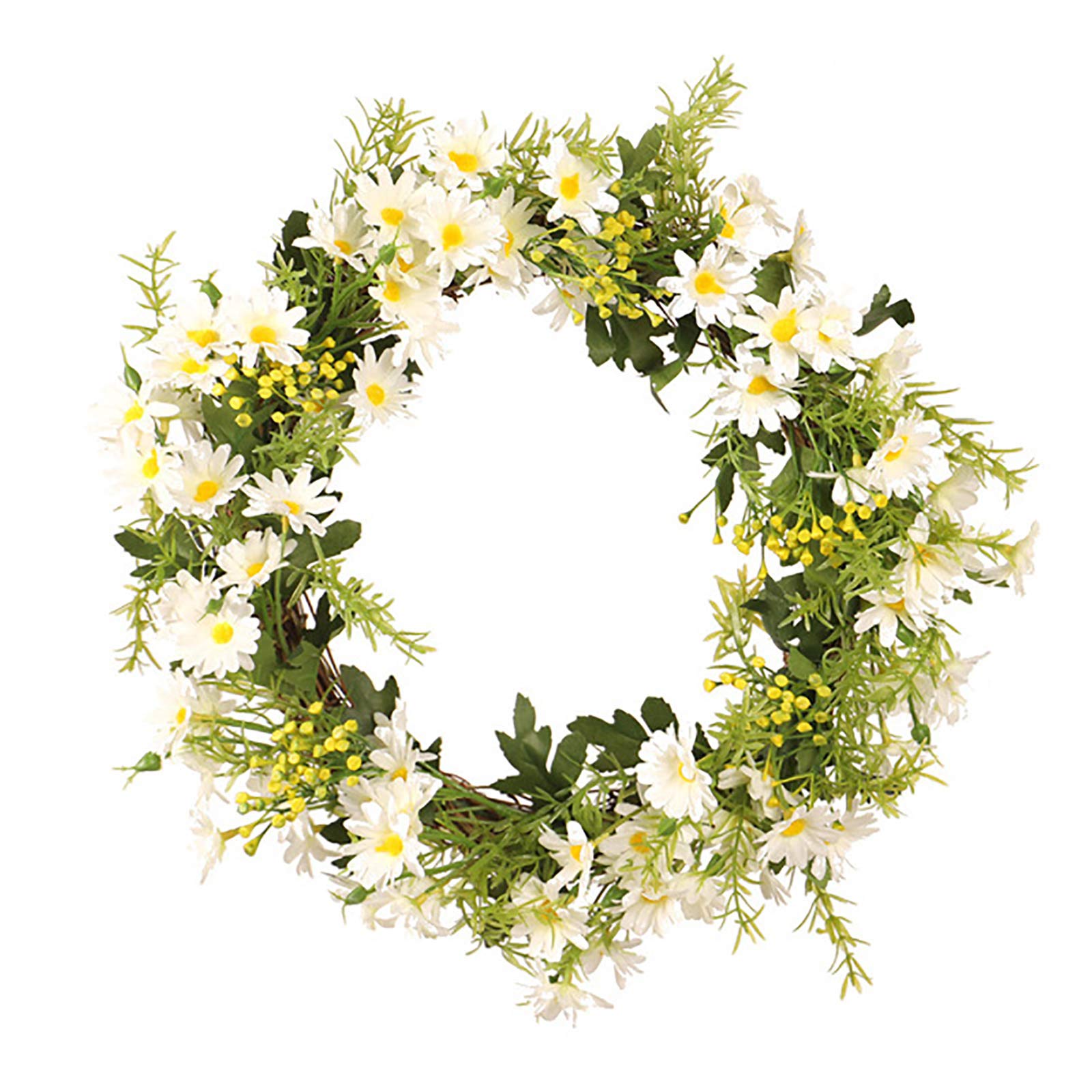 BFYDOAA Artificial Daisy Wreaths Front Door Wreath 35 cm Spring Summer Silk Daisy Wreath for Farmhouse Window Wall Hanging Decor