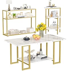 AWQM 3 Pieces Modern Coffee Set, with End Table and