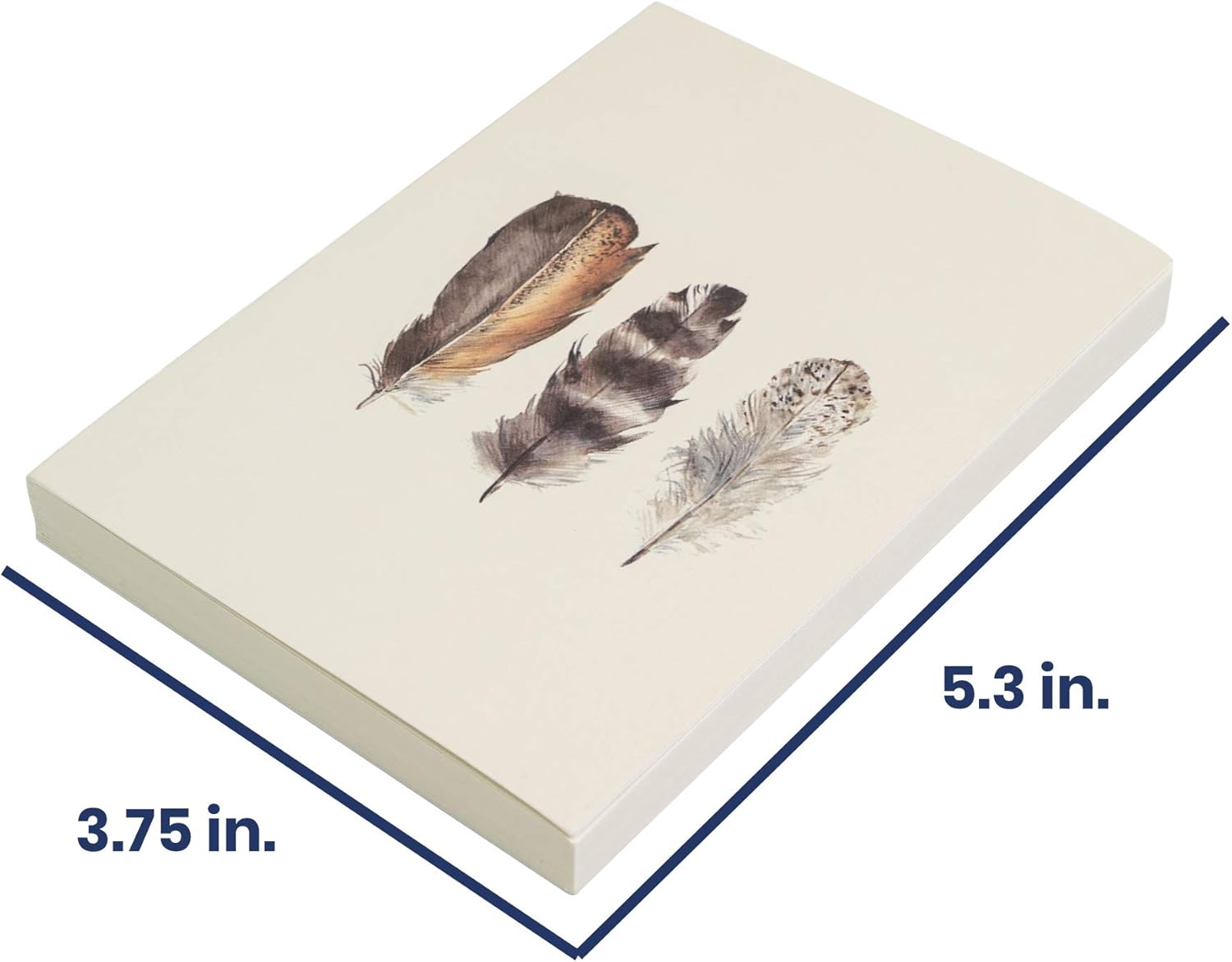 LayFlat Sketchbook - 3.75 x 5.3 Inches - Feathers Blank Note Book, 64 Sheets, Thick 100gsm Paper, for Drawing, Sketching, and journaling: Arts, Crafts & Sewing