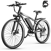 SmileCity Electric Bike for Adults, 26" Mountain Ebike with 1000W Peak Motor, 45 Miles Range, 25 MPH Top Speed, 48V Removable Battery, Electric Bicycle for Commuter